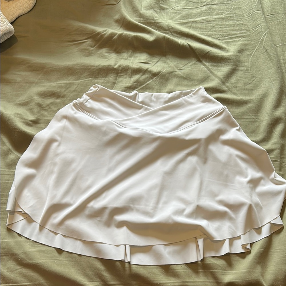 Amazon Cream Skater Mini Skirt Wrap High-Low